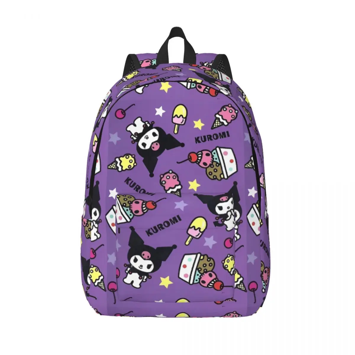 Kuromi Kawaii Ice Cream Cute Backpack for Men Women Fashion Student Business Daypack Laptop Canvas Bags with Pocket