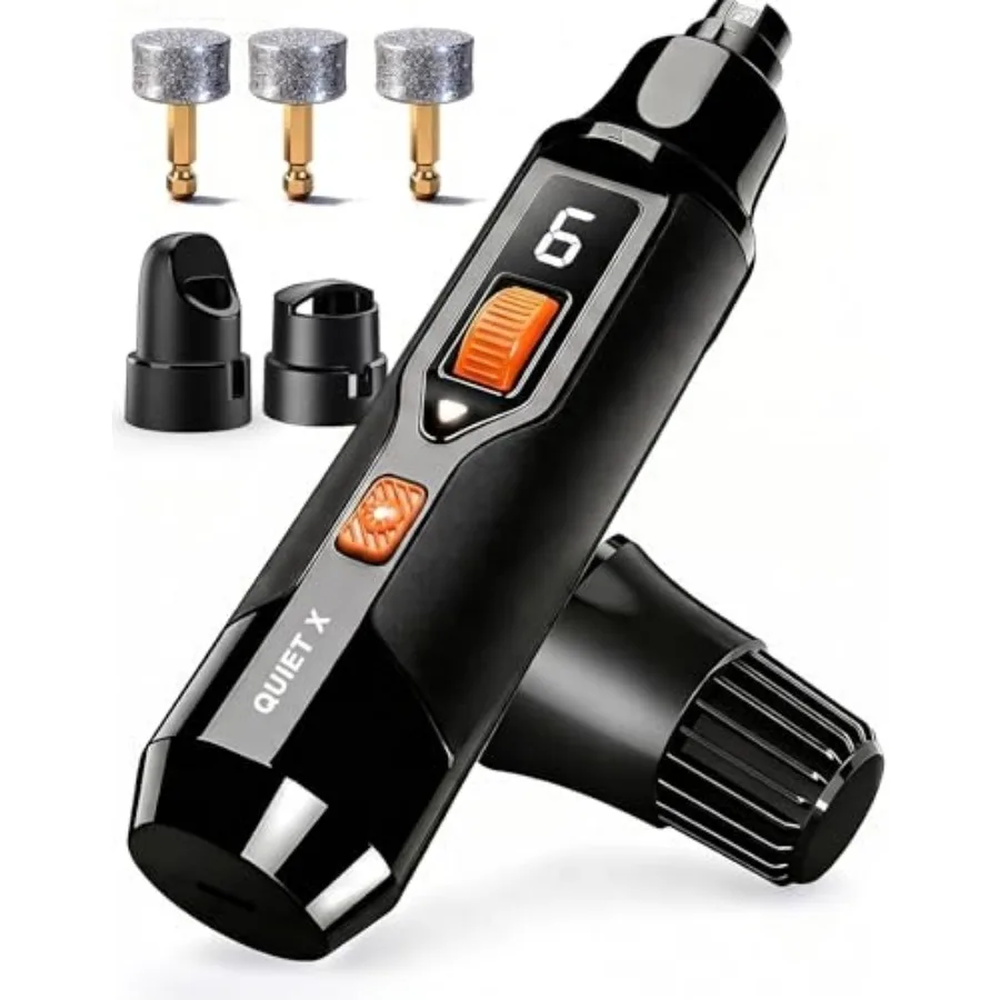 

Quiet X 20dB Whisper-Quiet Dog Nail Grinder, No Vibration, 16000 RPM Constant Power Dog Nail Trimmer, Dual LED Lights, 7-Speed,