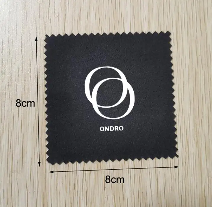 

300 Pieces 8*8cm Black Silver Polishing Cloth Printed With The Same White Logo OPP Bag Individually Wrapped