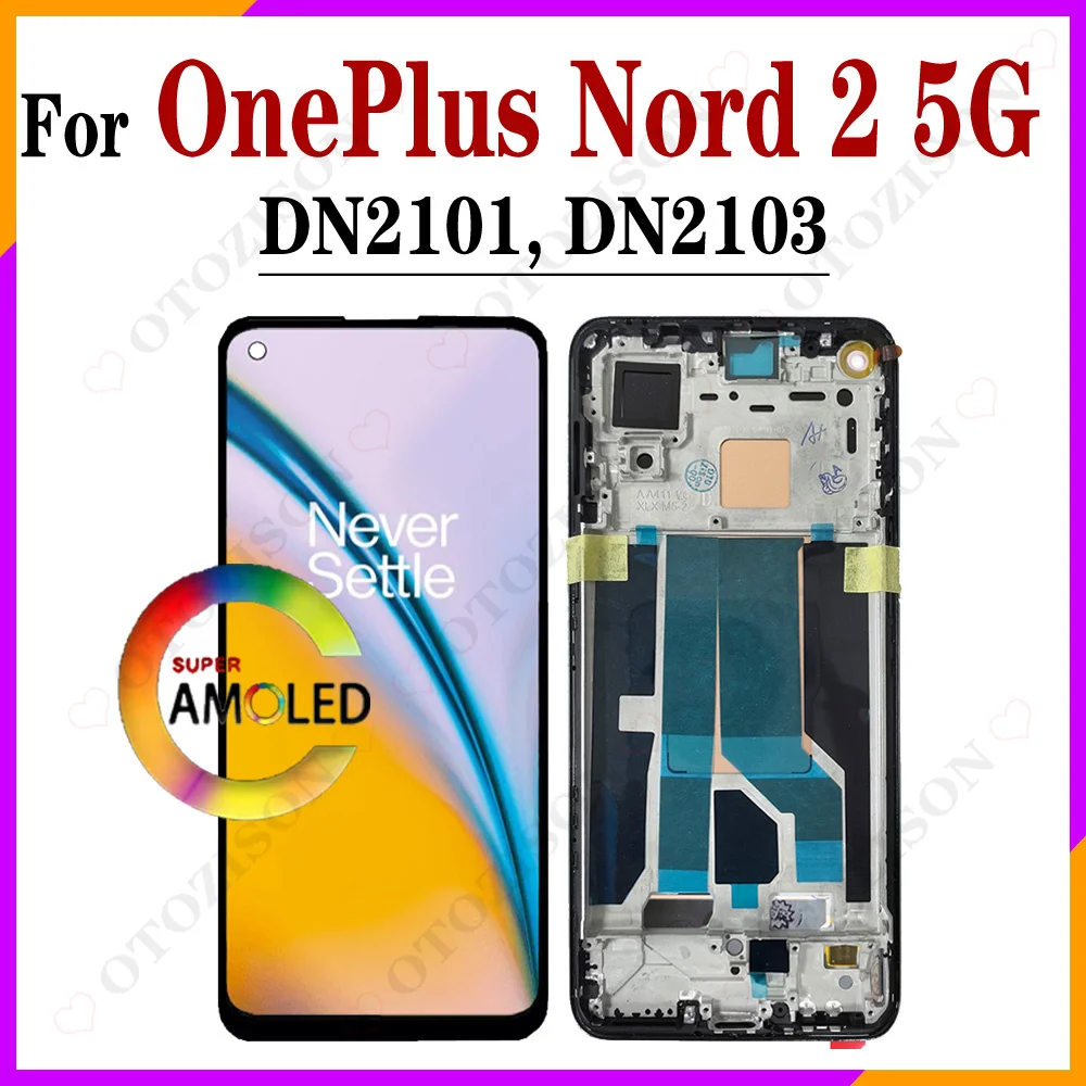 AMOLED For OnePlus Nord 2 5G LCD Screen 1+Nord 2 5G LCD Display