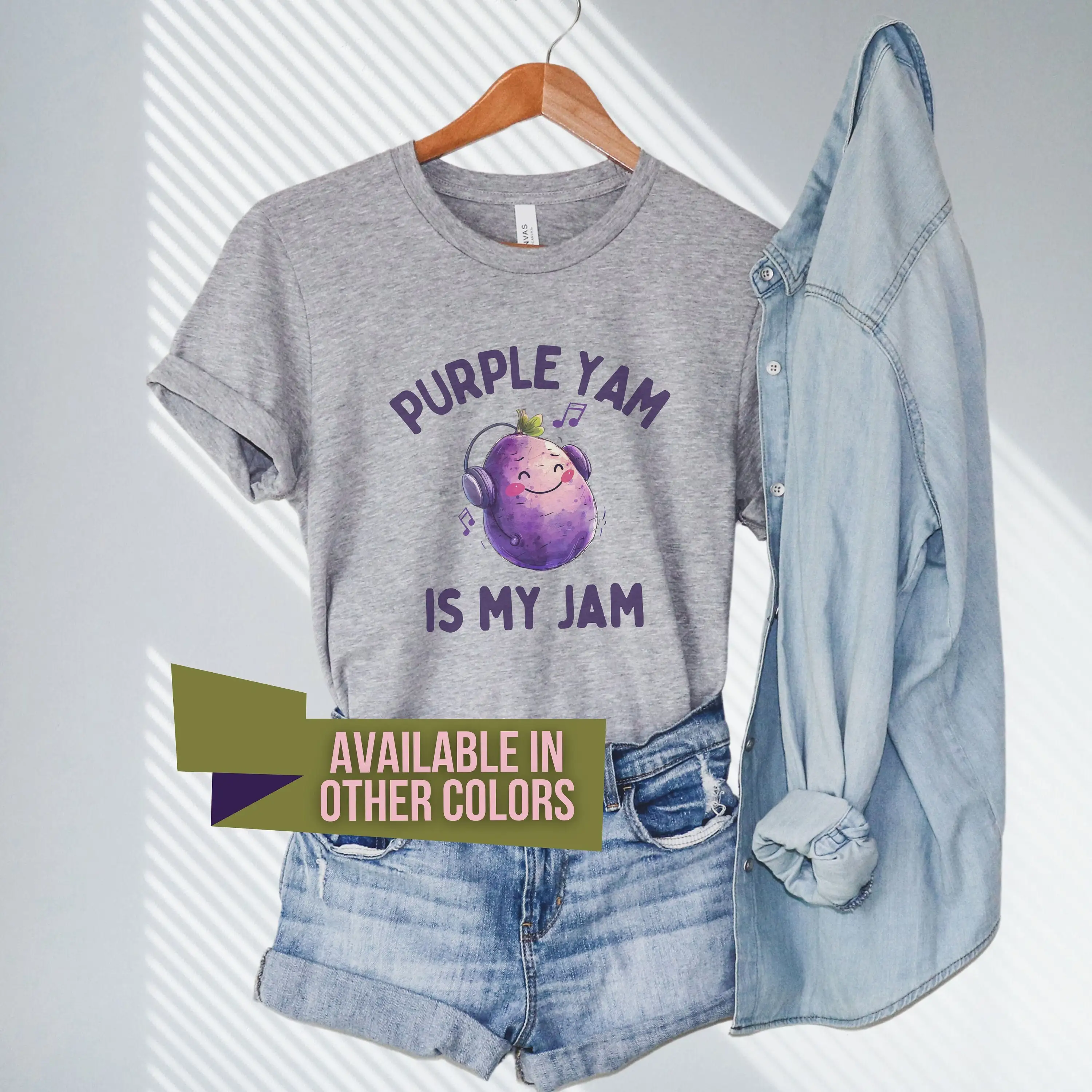 สีม่วง Yam ของฉัน Jam T เสื้อน่ารัก Jammin' สําหรับ Ube Lover หรือ Foodie ผู้ที่ชื่นชอบดนตรีฟิลิปปินส์อาหารขนมหวาน Maker
