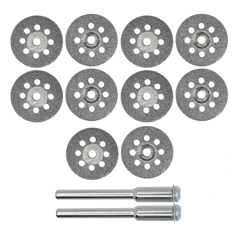 

10pcs 20mm Dental Polishing Discs Double Sided Cutting Diamond Disc with 2 Shank Mandrel Dental Lab Tools Materials