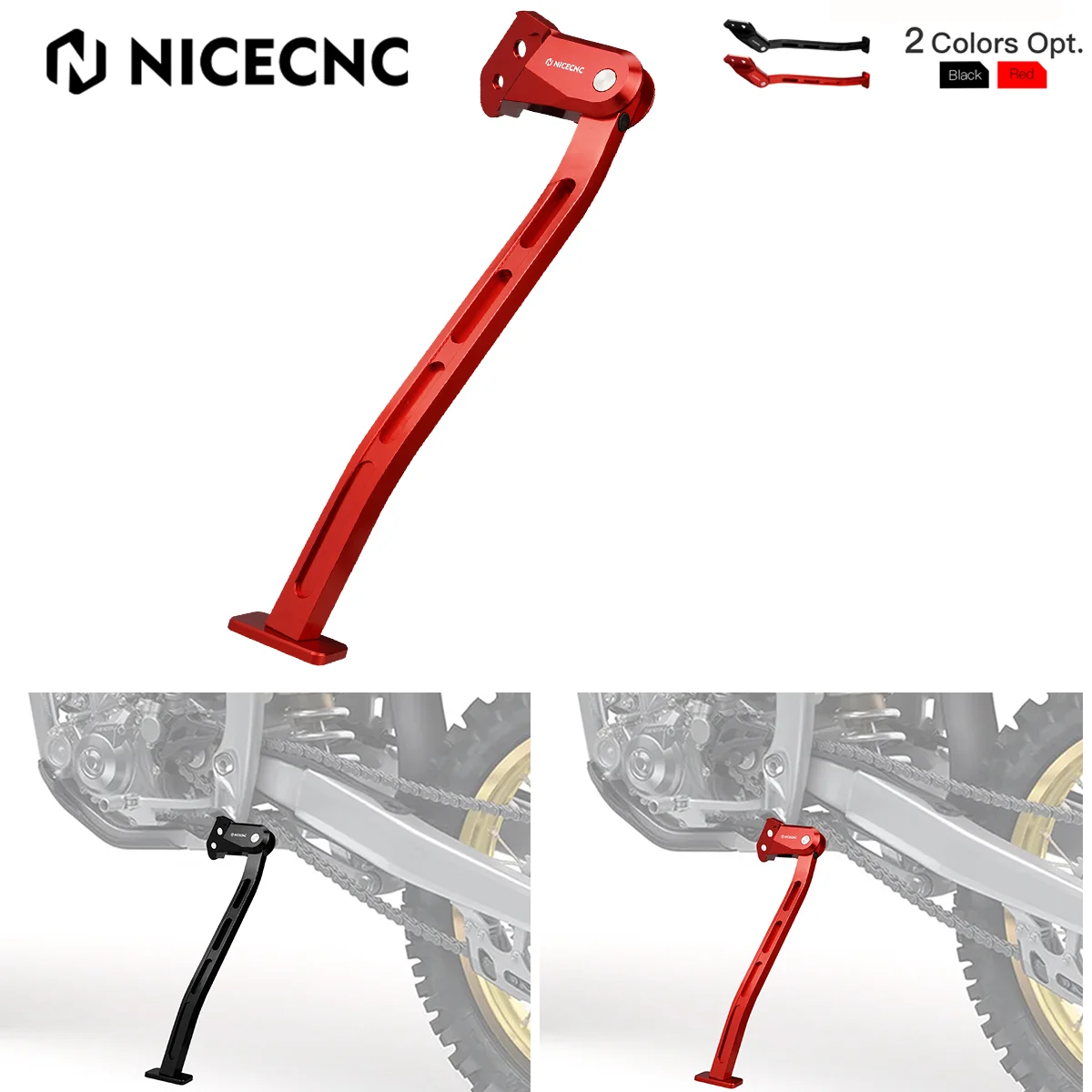 NICECNC For Honda CRF250R CRF450R CRF 250R 450R 2013-2018 CRF450RWE CRF 450RWE 2019-2020 Motorcycle Aluminum Enhanced Kickstand