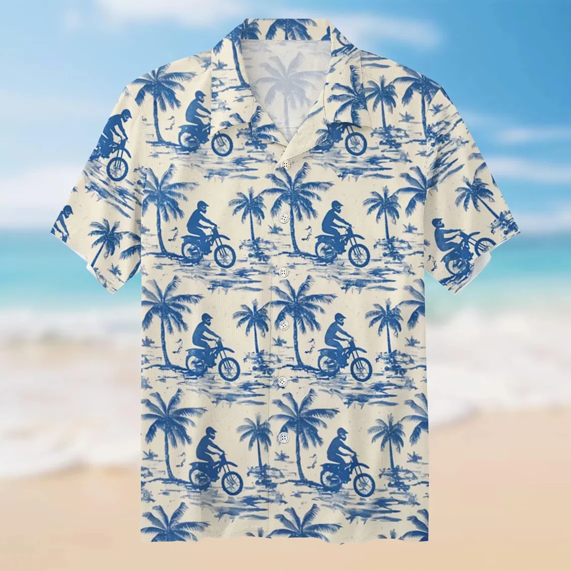 

Men's Biker Graphics Shirts Short Sleeved Button Down Lapel Shirt For Summer Oversized Breath Vacation Casual Hawaiian Shirts