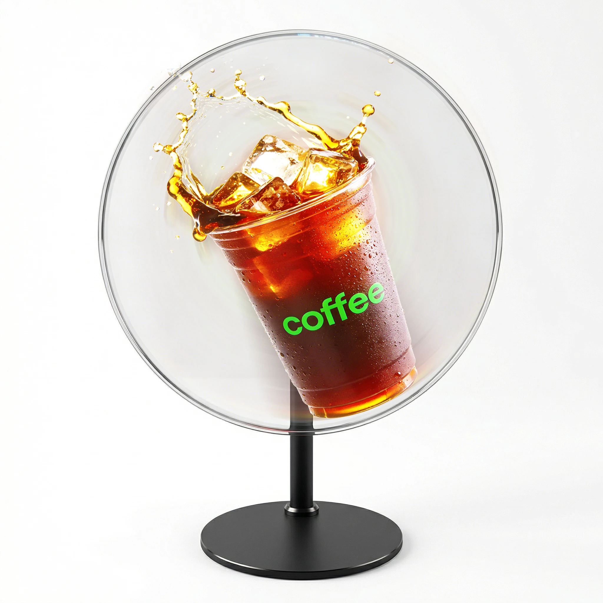 28CM Advertising Display Desk Holographic LED Fan with cover 384 LED beads 3D Hologram Pictures Video Technology Projector