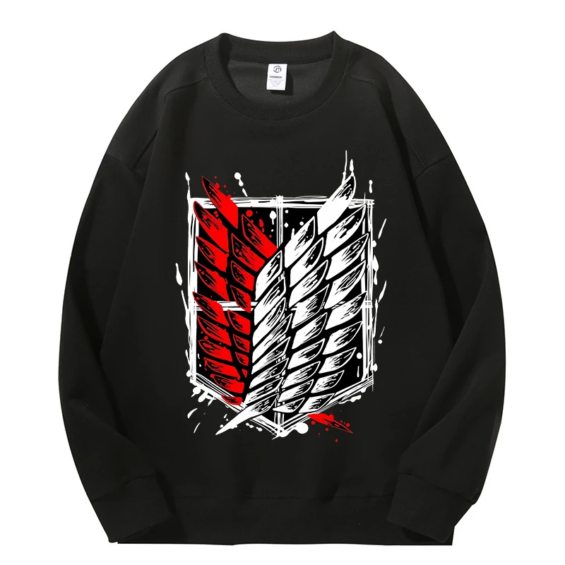 Attack on Titan Men Sweatshirt Anime Unisex Streetwear Women Harajuku Cerwneck Pullover Shingeki No Kyojin Male Sweatshirts