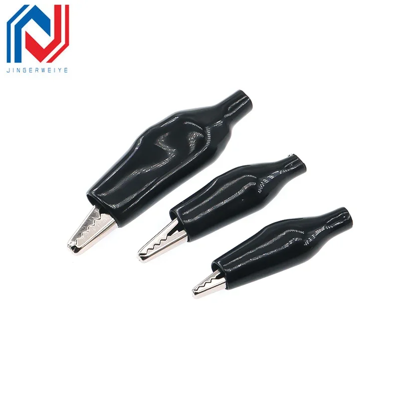 10Pcs 28MM 35MM 44MM Red Black Soft Plastic Coated Probe Mini Alligator Test Clips