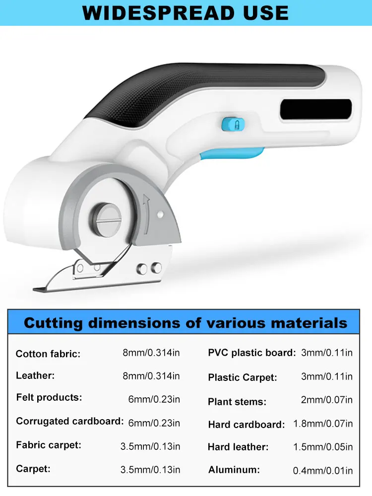 Imagem -06 - Tesoura Elétrica Multifuncional Máquina de Corte de Tecido Tesoura de Couro com Lâminas de Aço Ferramenta de Mão Recarregável Usb