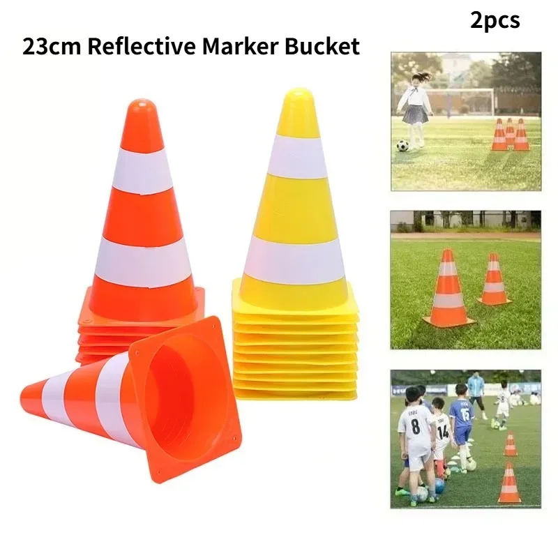 23cm Traffic Cone Soccer Football Training Coaching Sports Logo Bucket Roadblocks Driver Parking Safety Warn Cone Danger Barrier