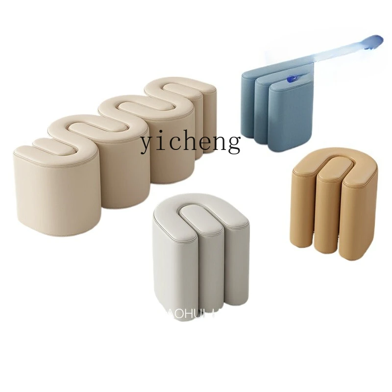 

ZK home shoe change stool home door light luxury creative personality simple makeup stool bedroom long strip bedside stool