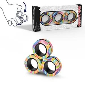 Magnetic Rings Fidget toy Set Adult Fidget Spinner Rings Fidget Pack Great Gift for adults adolescents Kids (3PCs) Main Main Sales Pop It - №2