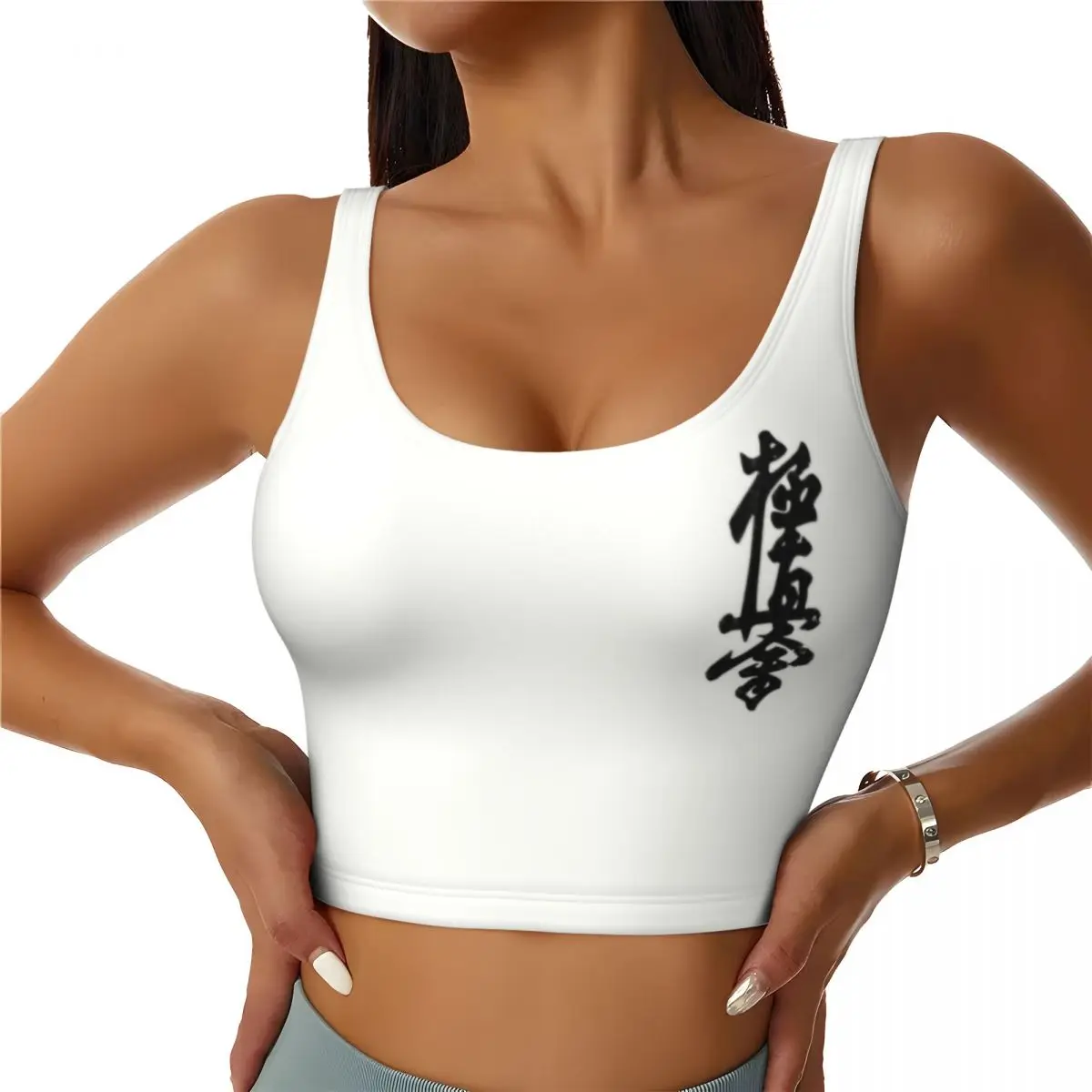 Custom Kyokushin Karate Sports Bra Women's Martial Arts High Impact Workout Yoga Crop Top