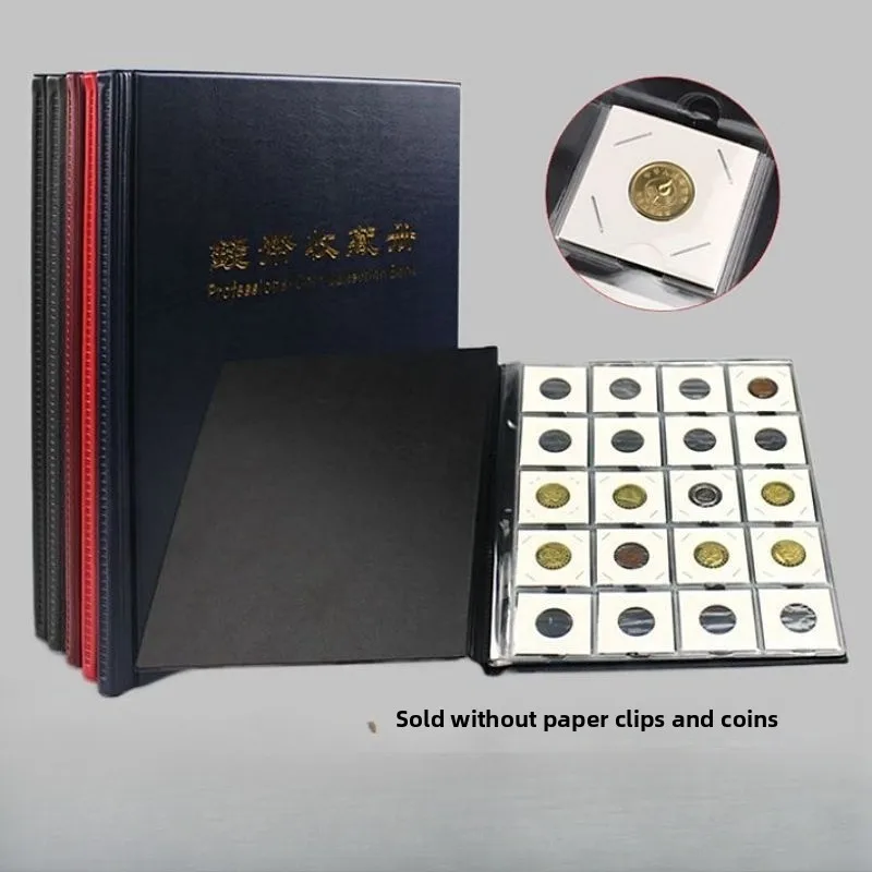 200 Pockets Coin Binder Sheets with Coin Album Collection Book Euro for 2