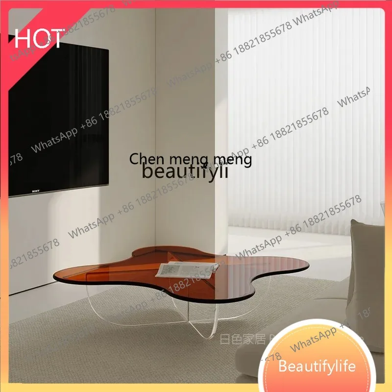 

new styleAcrylic Living Room Coffee Table Minimalist Light Luxury Modern Simple Home Shapedss 1001