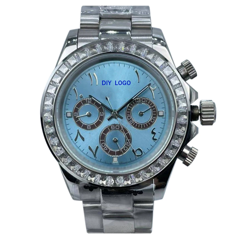 

Customized Logo40mmmen's watch, Arabic numerals, diamond watch, mechanical movement, the best gift for men