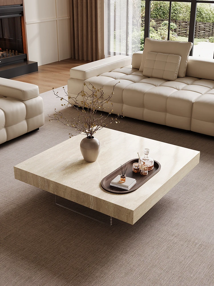 LH rock slab coffee table living room small apartment coffee table minimalist high-end acrylic cave stone table