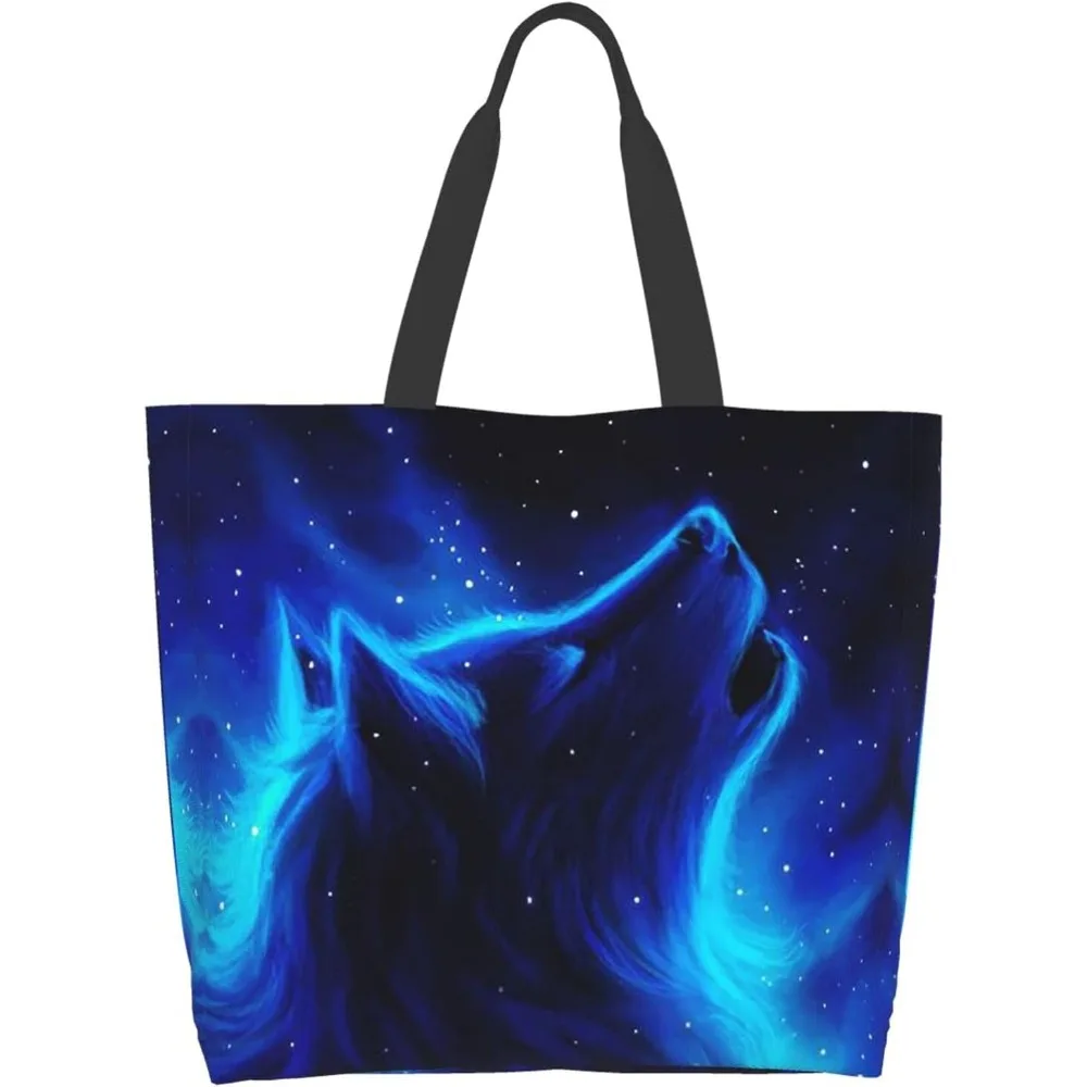 Frozen Protowolf Tote Bag Large Women Casual Shoulder Bag Handbag Reusable Multipurpose Shopping Grocery Bag for Outdoors