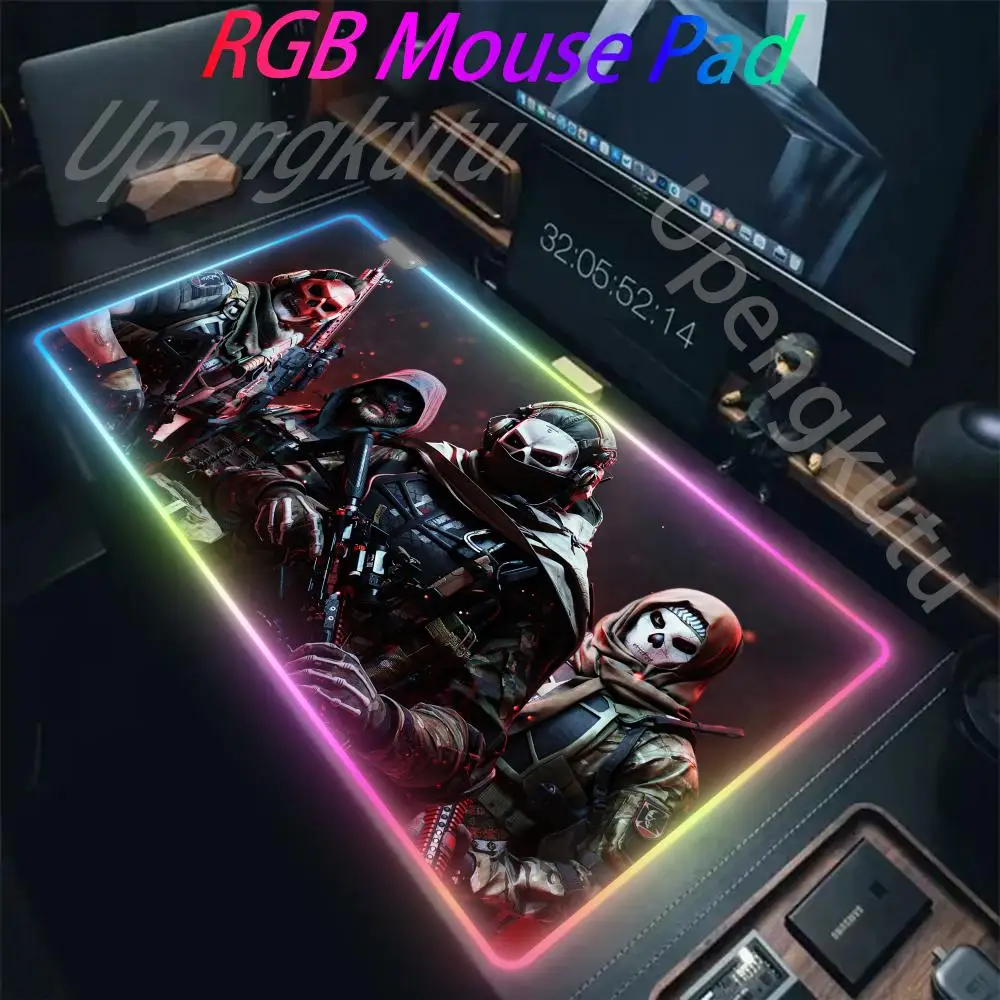 Call of Duty RGB Pc Gamer Keyboard Mouse Pad Mousepad LED Glowing Mouse Mats Rubber Gaming Computer Mausepad 1000x500mm