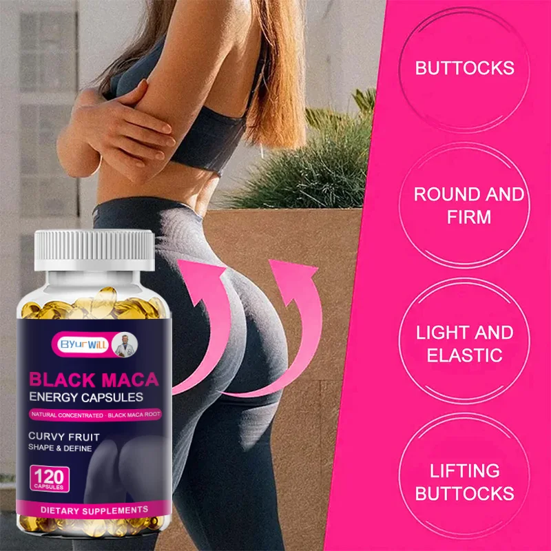 Natural Black Maca Extract for Women Butt Lifter Body Shaper , Sexy Ass Push Up Supplement, Balance Female Hormone