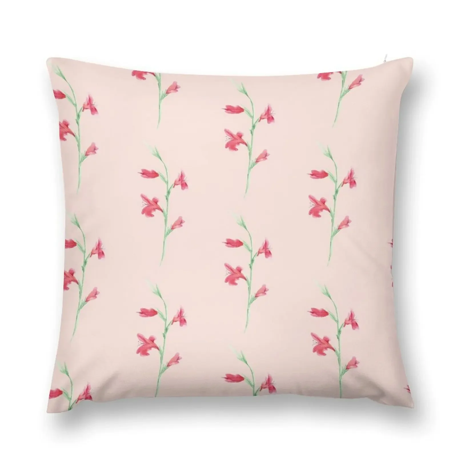 Gladiolus Atom Hand Painted Watercolor Bold Background Throw Pillow Luxury Pillow Case pillow