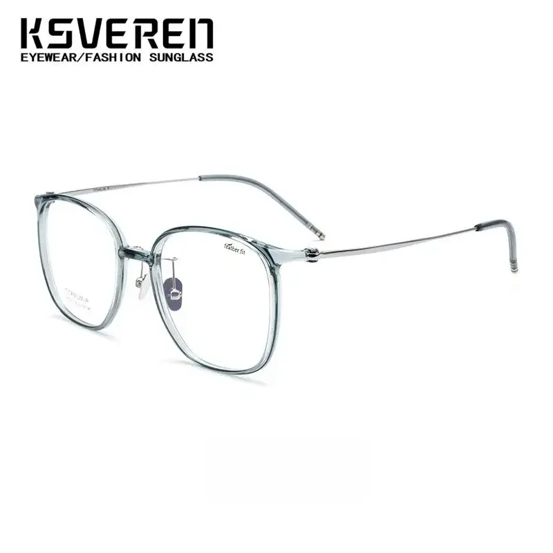 패션 초경량 독서 안경 레트로 타원형 티타늄 투명 안경 처방 안경 프레임 남성 여성을위한