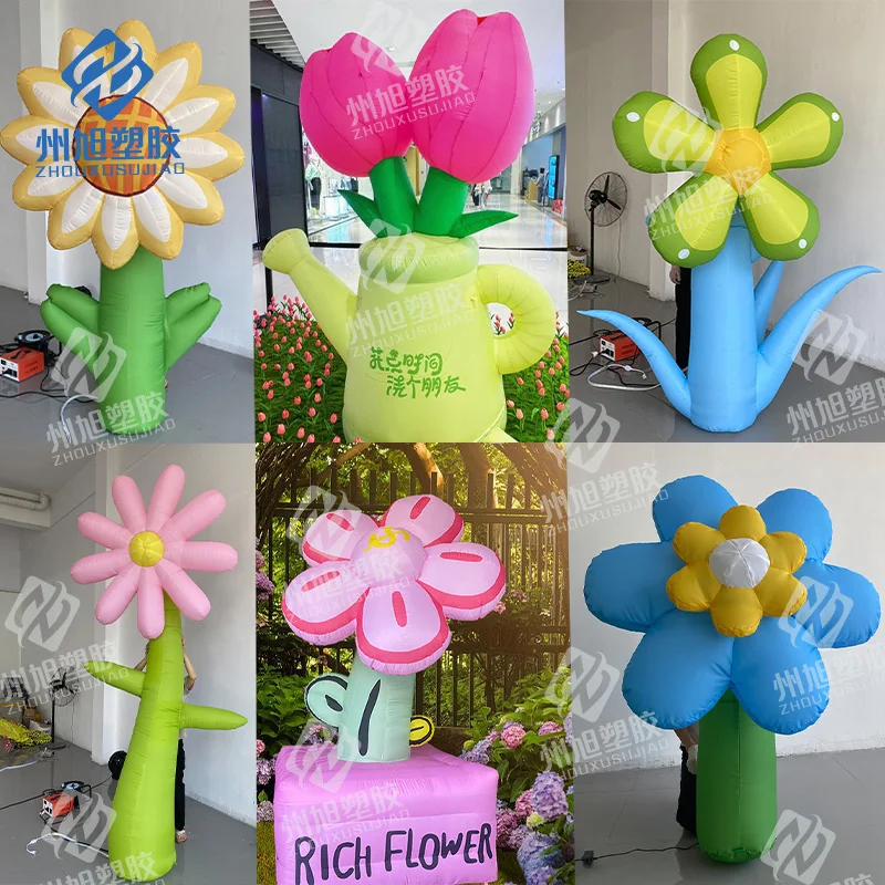 

Giant inflatable rich flower yellow air blow sunflower balloon tulip