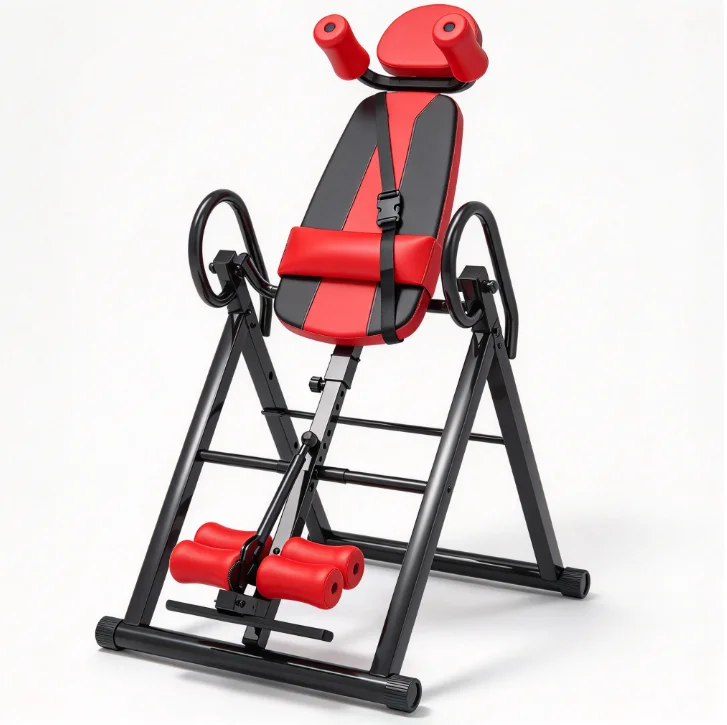 Inversion Table Machine Indoor Back Stretching Equipment Multi-functional Home Gym Fitness Gravity Trainer for Pain Relief
