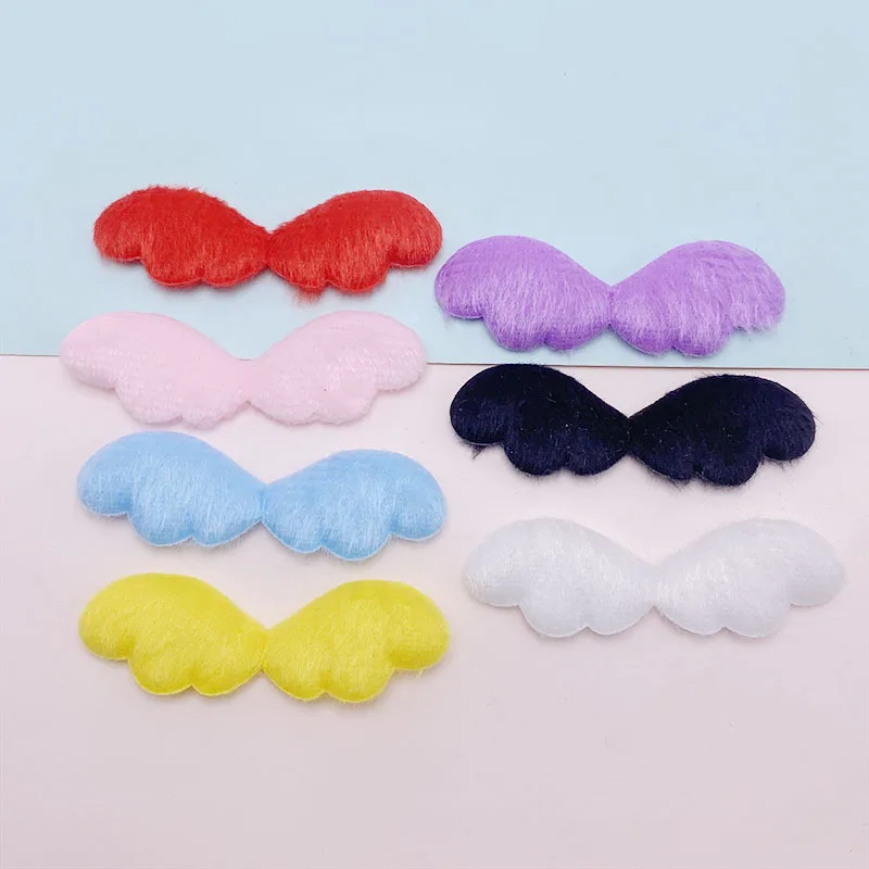 42Pcs 6x2CM Felt Angel Wing Padded Appliques For Children Hat Sewing DIY Headband Hair Clip Accessories Patches