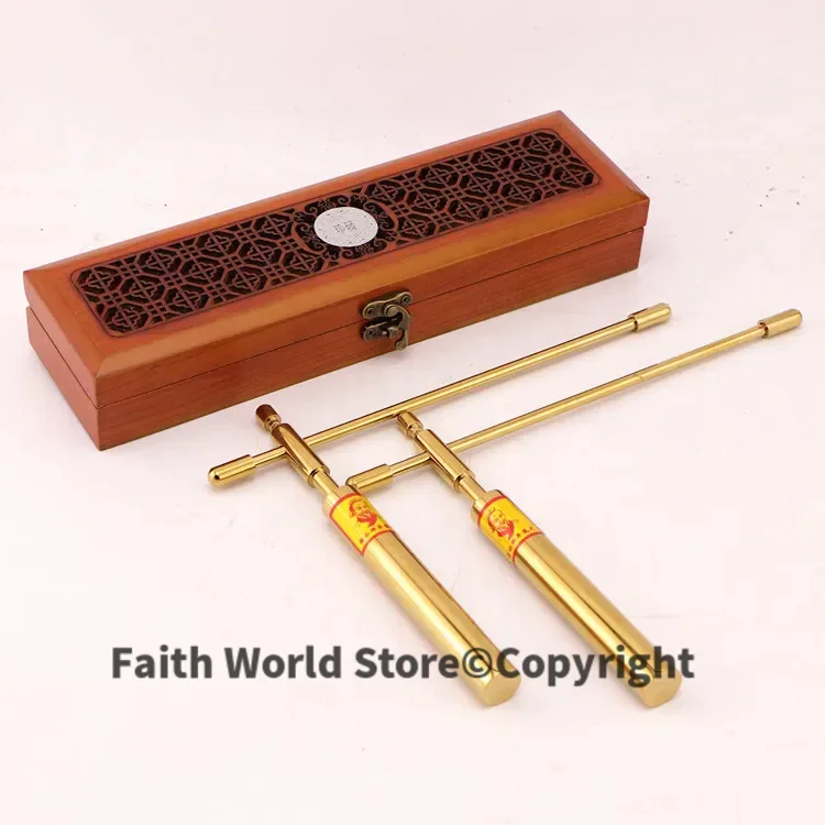 2PCS # 2026 Asia Geomantic master tool efficacious Eight Diagrams FENG SHUI Compass divine dragon dowsing rod