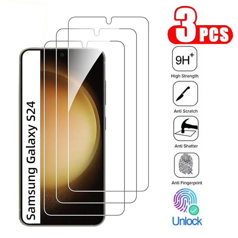 

3PCS High Definition Tempered Glass Screen Protector for Samsung Galaxy S25 S24 Ultra Protective Film For Samsung S22 S23 Plus