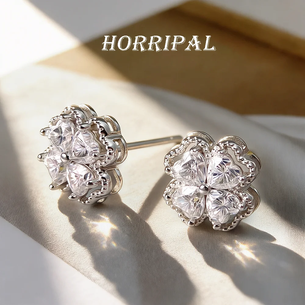 

HORRIPAL D VVS1 Heart Cut Moissanite Earrings for Women S925 Silver GRA Certified Hot Sell Dainty Wedding Fashion Jewelry Gift
