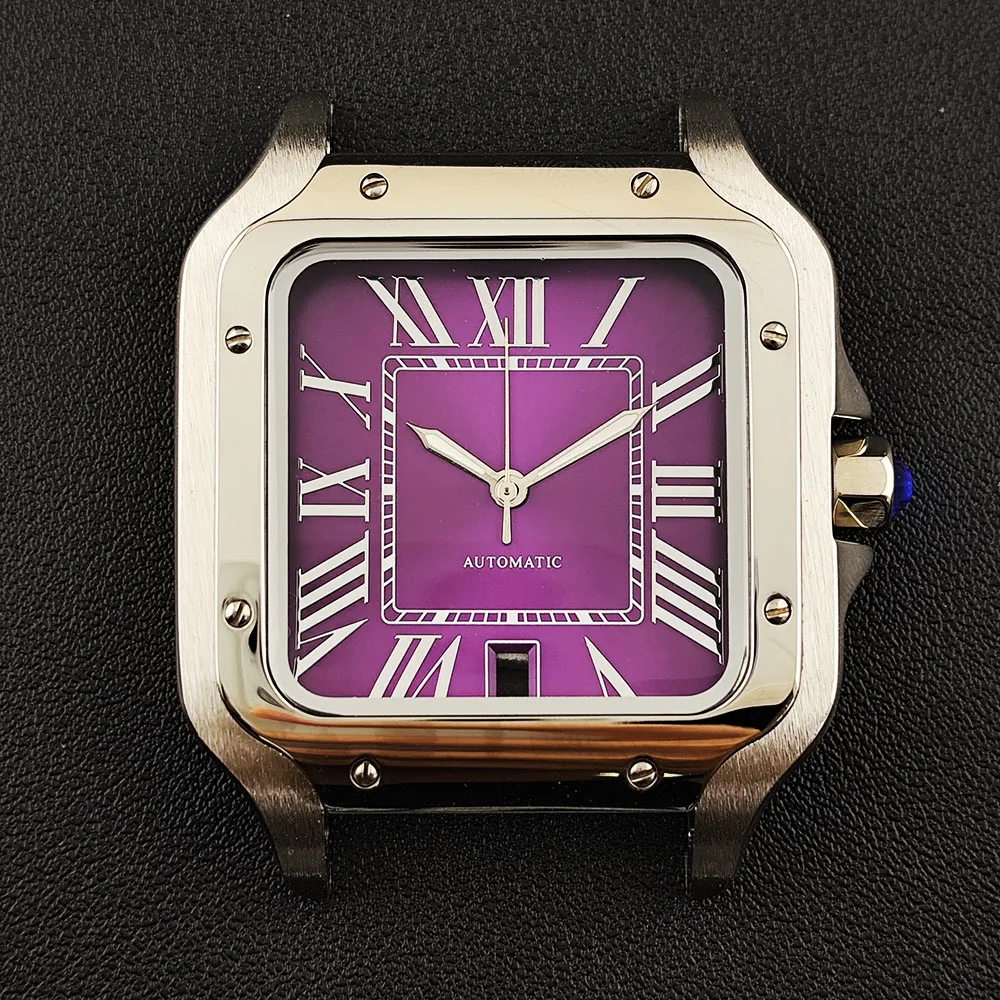 

NH35 квадратный корпус 38 мм мужские часы из нержавеющей стали инструмент для модификации индивидуальный логотип 6-часовой циферблат подходит для часов с механизмом NH35