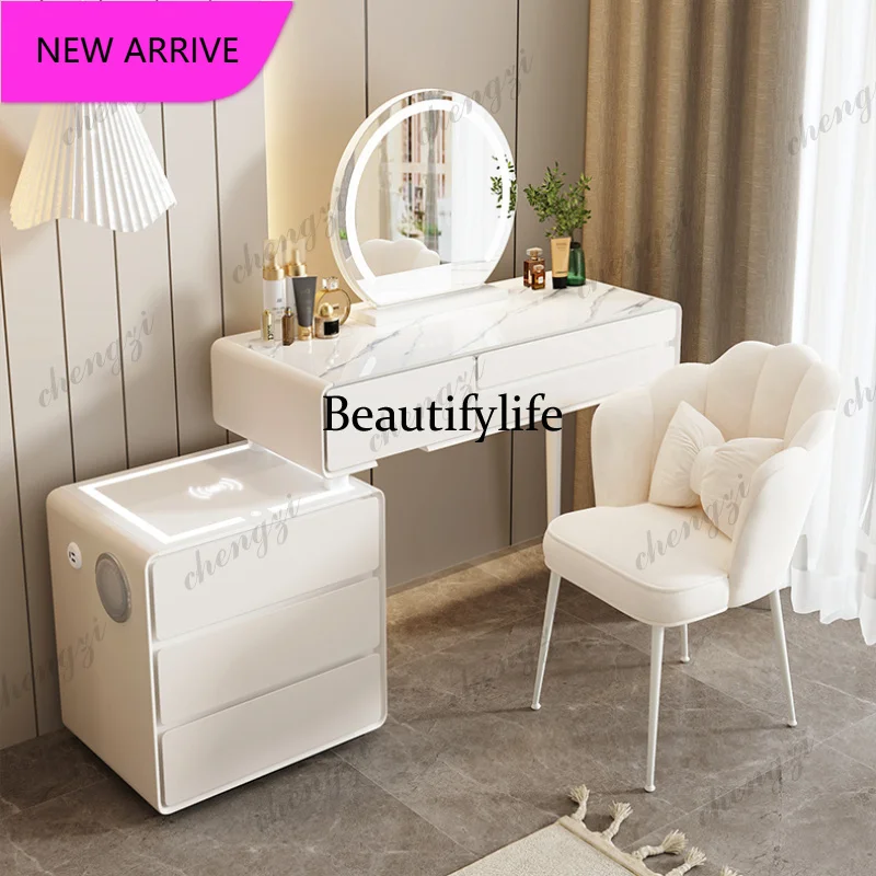 PPP Luxury White Wooden Dresser Mirror Set Drawer Girls Makeup Dressers Storage Organizer Coiffeuse Chambre
