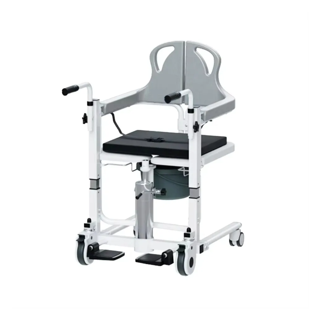 Hydraulic Steel Patient Lift Transfer Chair Elderly Home Use 180 Split Seat 300 Lbs Capacity