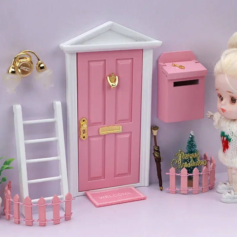 Porte Miniature 1/12 En Bois – Style Elfe Pour Maison De Poupée – Cadeau Créatif Dès 3 Ans – 18 X 9 Cm