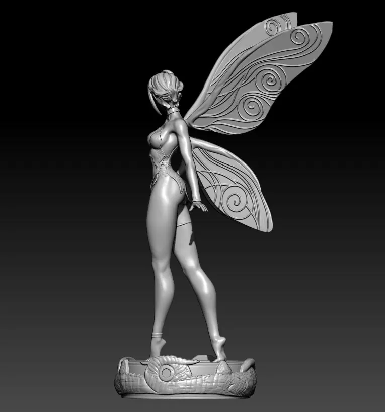 1/24  75mm 1/18 100mm Resin Model Kits Butterfly Fairy Figure Sculpture Unpainted No Color RW-913