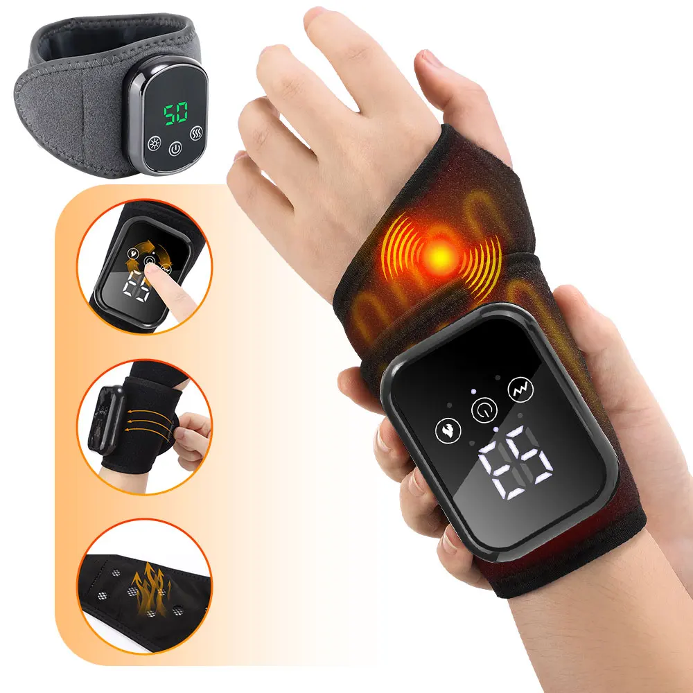 Electric Heating Wrist Massager Wrist Brace Protector Wrap Vibration Massage Relieves Tenosynovitis Carpal Tunnel Fatigue Relief