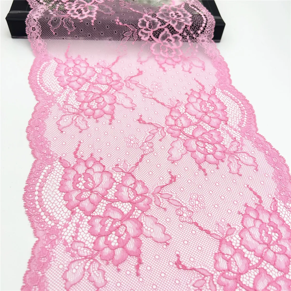 3y/lot Width 22cm Light Pink Elastic Stretch Lace Trim Lingerie Skirt Hem Underwear Sewing Craft DIY Apparel Fabrics Lace