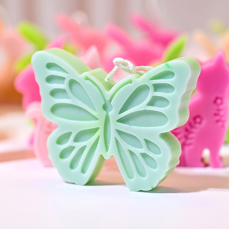 1/7 Uds molde de silicona de conejo de Pascua flor hueca impresa gato conejito vela molde de silicona resina moldes de yeso manualidades Diy decoración del hogar