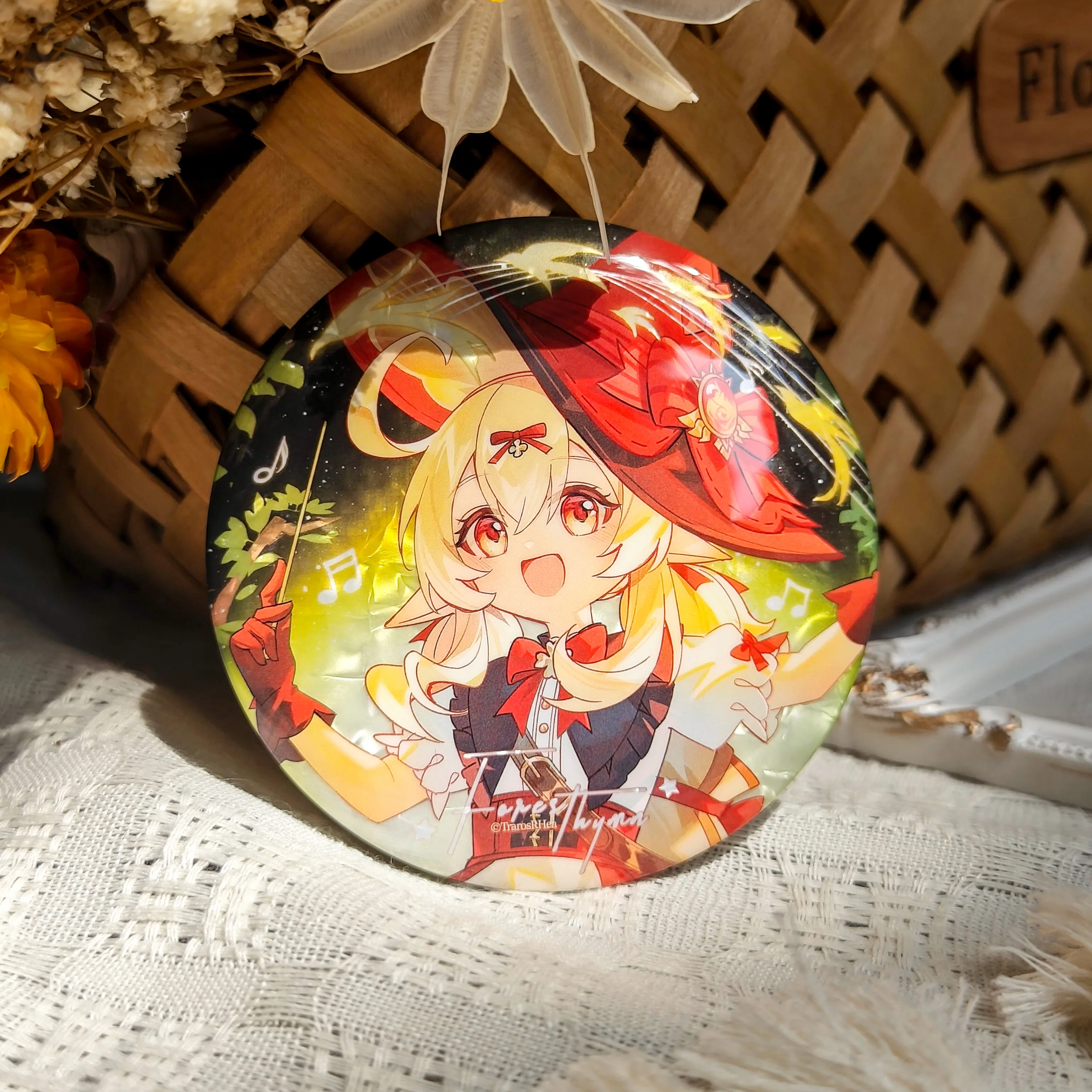 

Аниме Genshin Impact Furina косплей двойной значок вспышки цветная бумага маленькая открытка аксессуары для открыток декор подарок на Хэллоуин