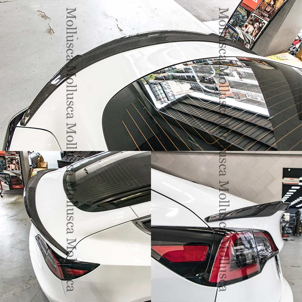 Per Tesla Model 3 RZ Style in fibra di carbonio Spoiler posteriore tronco ala 2017-2023 FRP a nido d\'ape forgiato