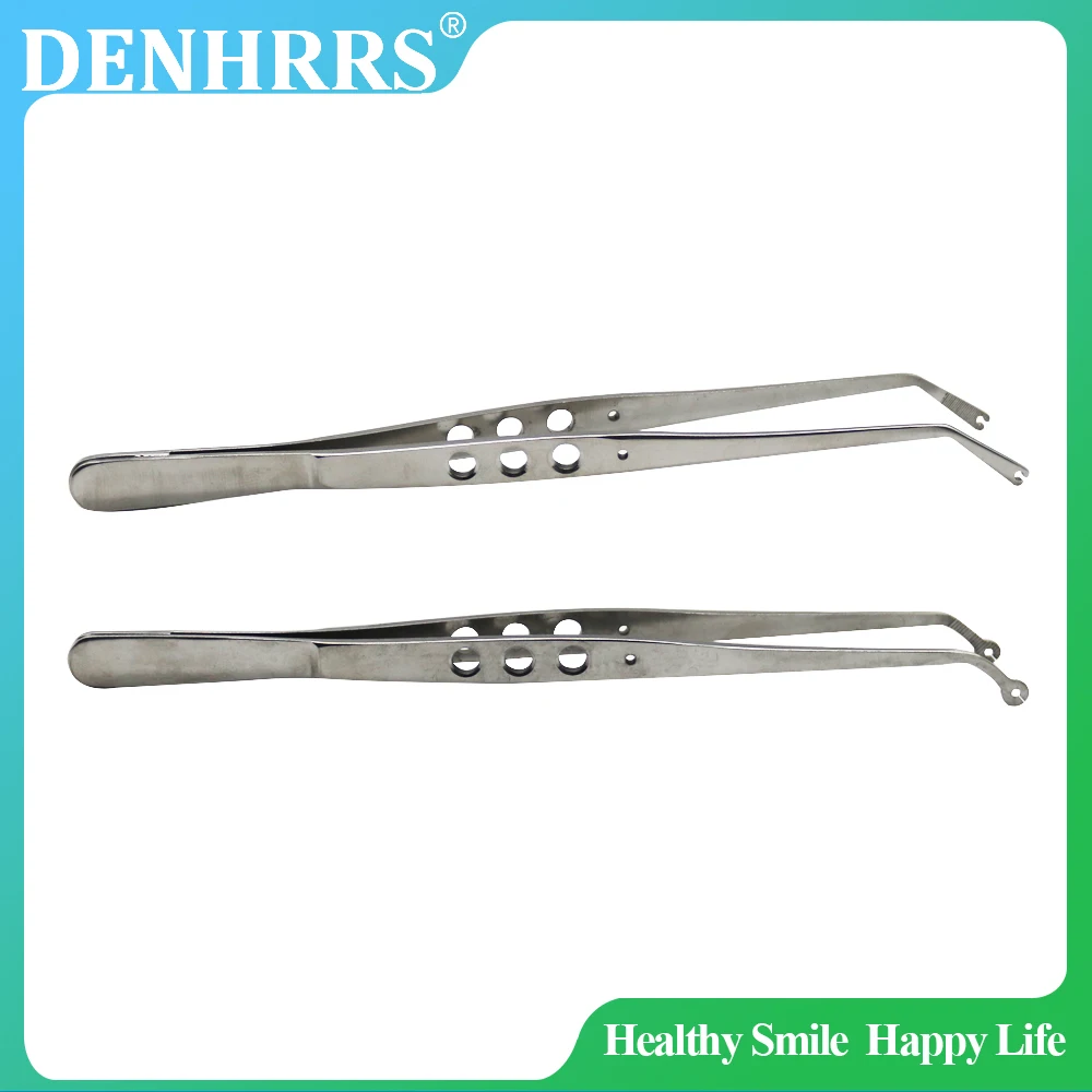 1Pc Dental Surgical Suture Tweezer Tip With Hole Operation Stitching Tweezer Suture Corn
