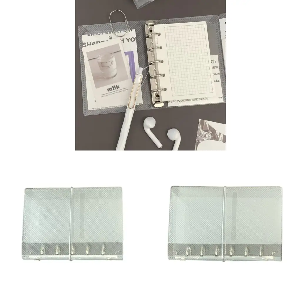 

Rings Binders with Elastic Band Clear Binders Folder Notebook Cover