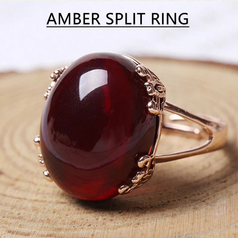 خاتم من الكهرمان الطبيعي مصنوع يدويًا من الأحجار الكريمة الحقيقية مع بريق طبيعي هدية مجوهرات أنيقة للارتداء اليومي #4