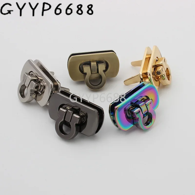 10-30pcs  25*13mm Rainbow Metal Rectangle Flip Locks For Chain Wallets And Bags Leather Handbag Hardware DIY BAGS Accessories