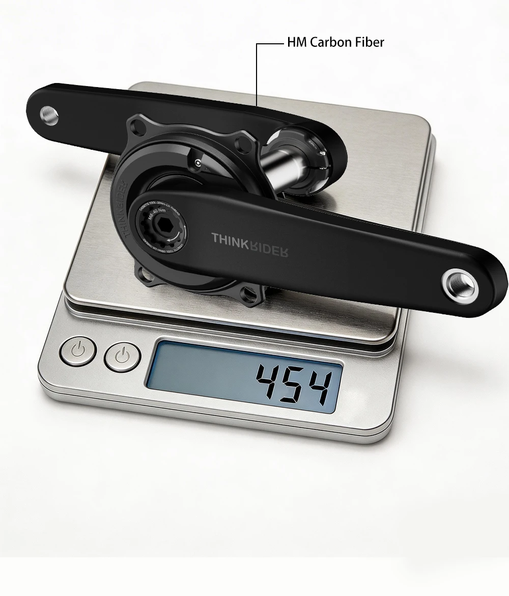 ThinkRider PP5 Spider Power Meter Ultraleichte Carbonfaser-Kurbel 24mm Spindel 162,5/165/167,5/170MM Kurbellänge für Shimano – Detail 7