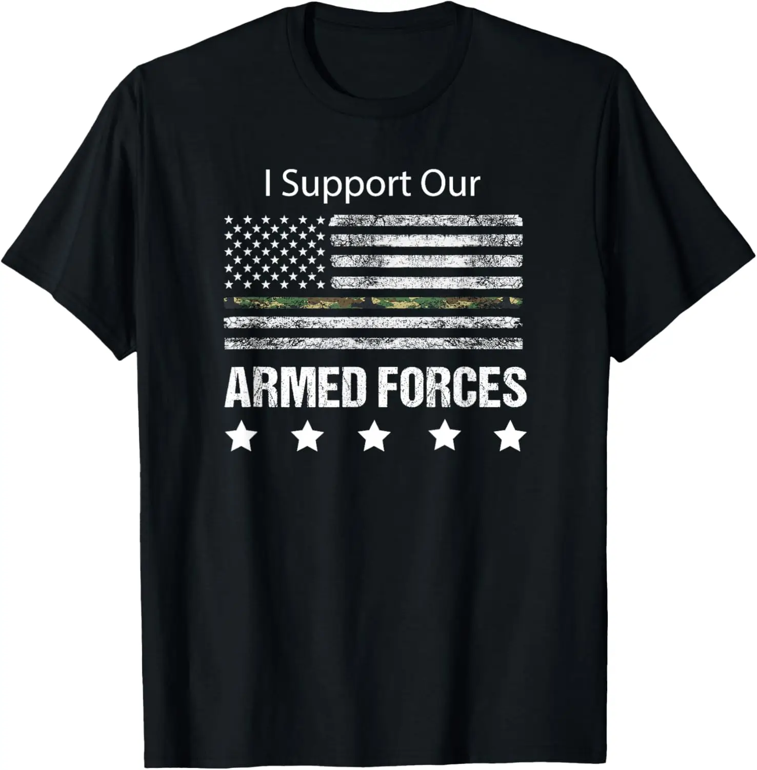 

Military Appreciation Shirt Support Armed Forces USA Flag T-Shirt