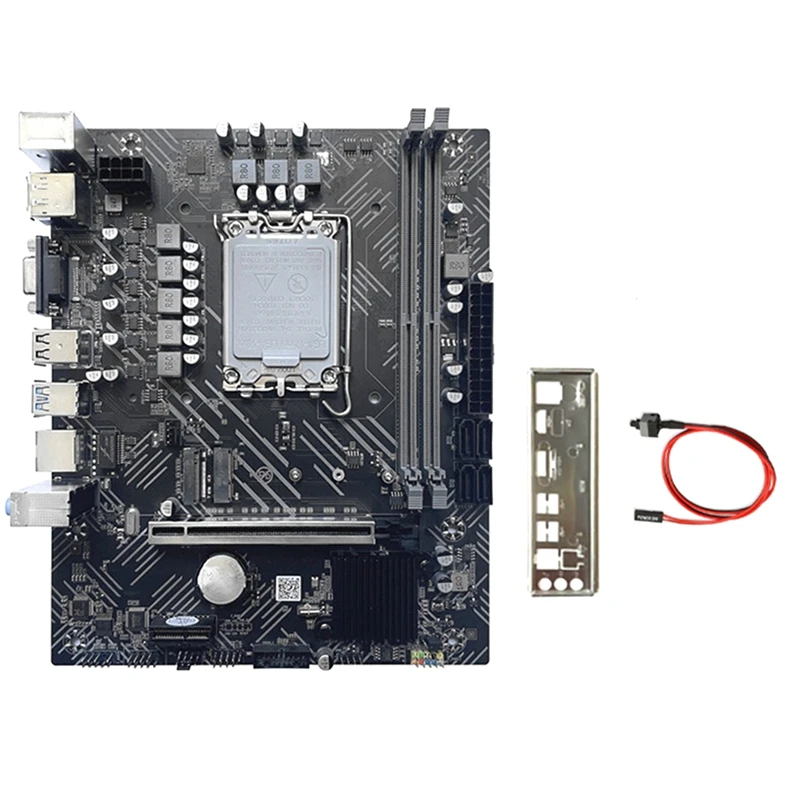 H610 Motherboard+Switch Cable+Baffle LGA1700 DDR4 PCIE 16X Gigabit LAN For G6900 G7400 I3 12100 I5 12500 12Th CPU