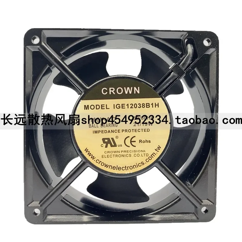 for AC IGE12038B1H T 120mm Cooling Fan 120x120x38mm AC110V 21/19W Double Ball Bearing Industrial Exhaust Blower