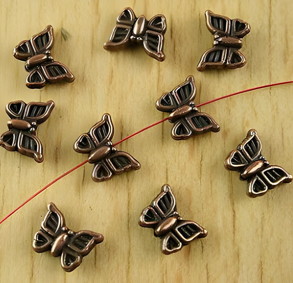 

30pcs 11.4x8.5mm Alloy matel antiqued copper butterfly spacer beads HWH1927